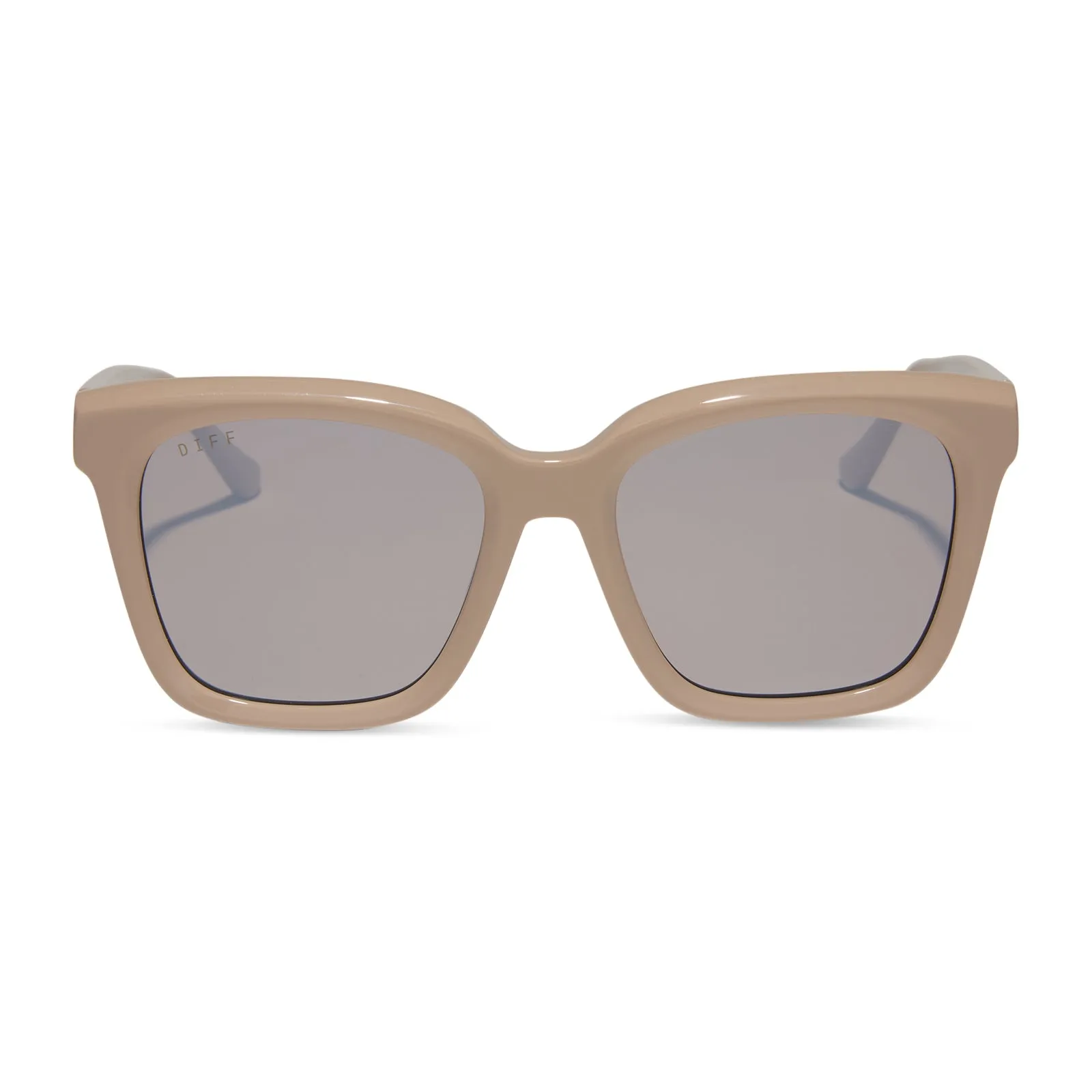 MEREDITH - ALMOND + SILVER FLASH + POLARIZED SUNGLASSES sold by Diff Eyewear