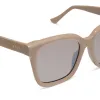 MEREDITH - ALMOND + SILVER FLASH + POLARIZED SUNGLASSES sold by Diff Eyewear