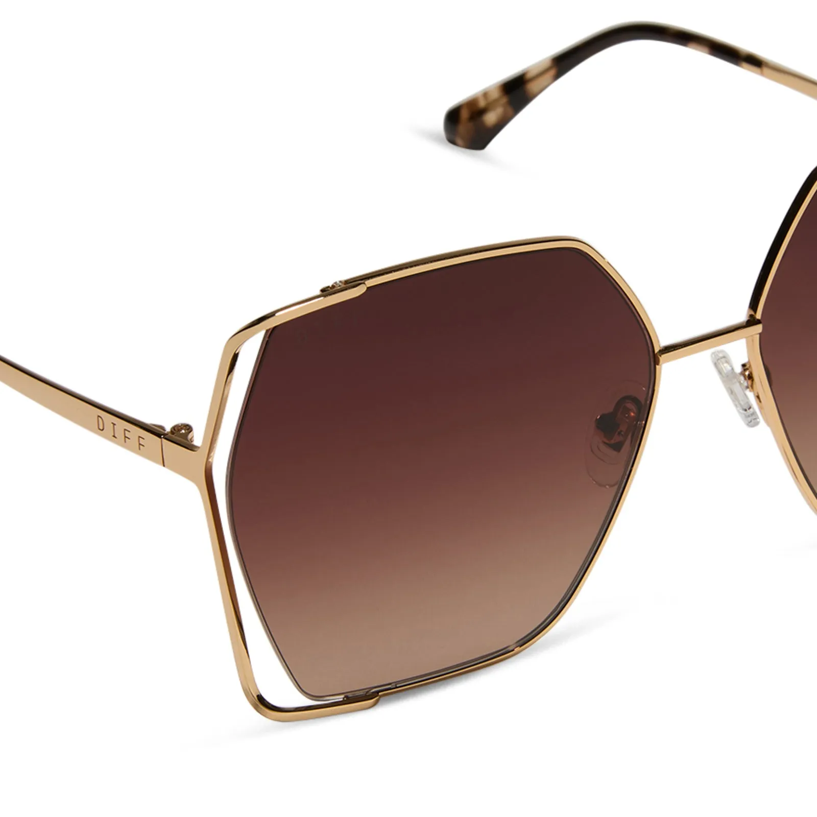 DONNA IV - GOLD + BROWN GRADIENT SUNGLASSES sold by Diff Eyewear product image thumbnail 4