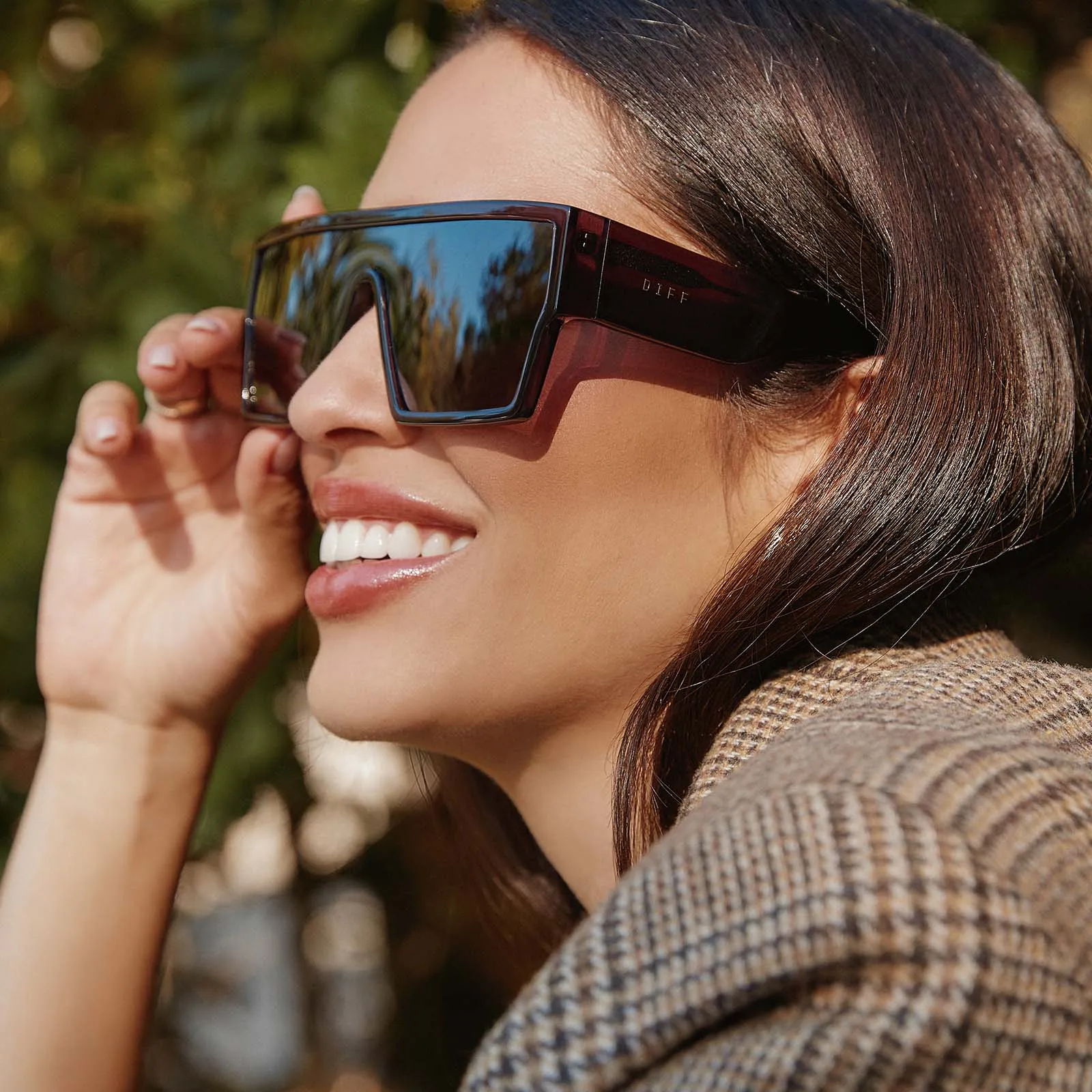 ELECTRA - AUBERGINE + AUBERGINE + SILVER FLASH SUNGLASSES sold by Diff Eyewear product image thumbnail 5