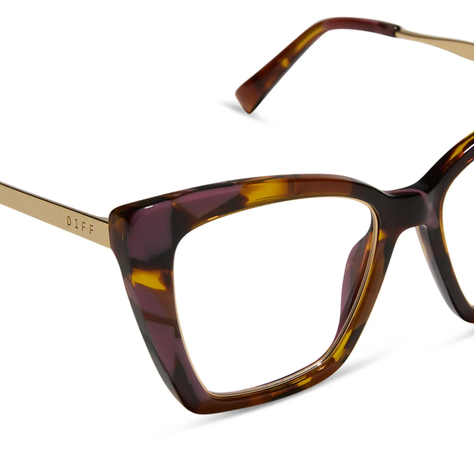 BECKY IV XS - TORINO TORTOISE + PRESCRIPTION GLASSES sold by Diff Eyewear product image thumbnail 4