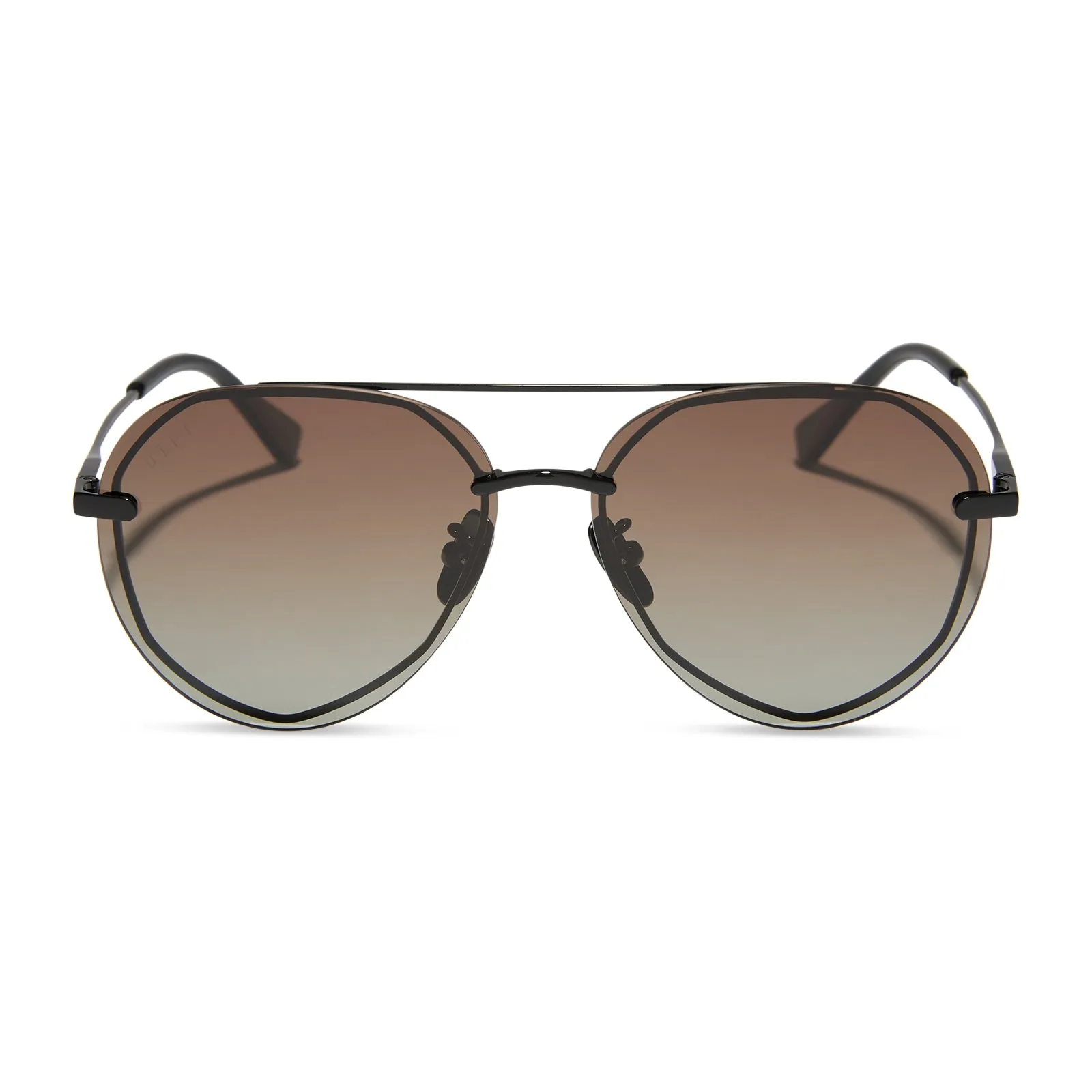 LENOX XS - BLACK + BLACK TEMPLE TIPS + BROWN GRADIENT + POLARIZED SUNGLASSES sold by Diff Eyewear