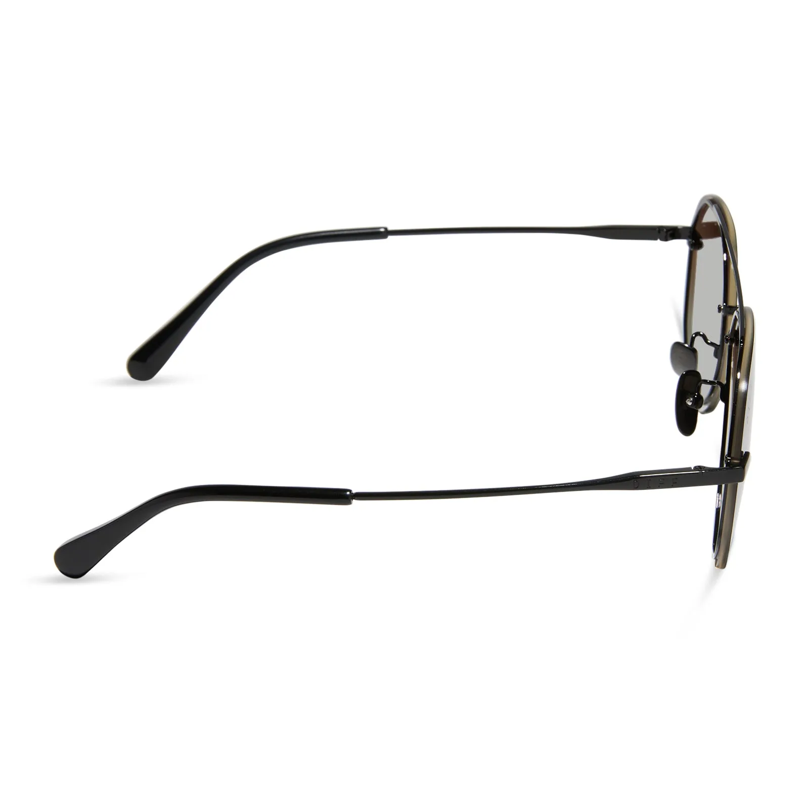 LENOX XS - BLACK + BLACK TEMPLE TIPS + BROWN GRADIENT + POLARIZED SUNGLASSES sold by Diff Eyewear product image thumbnail 3