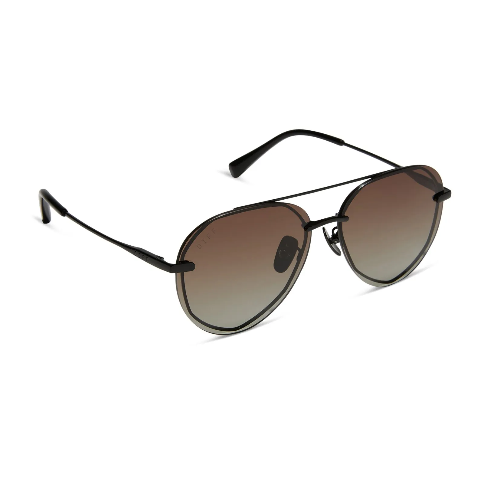 LENOX XS - BLACK + BLACK TEMPLE TIPS + BROWN GRADIENT + POLARIZED SUNGLASSES sold by Diff Eyewear product image thumbnail 2