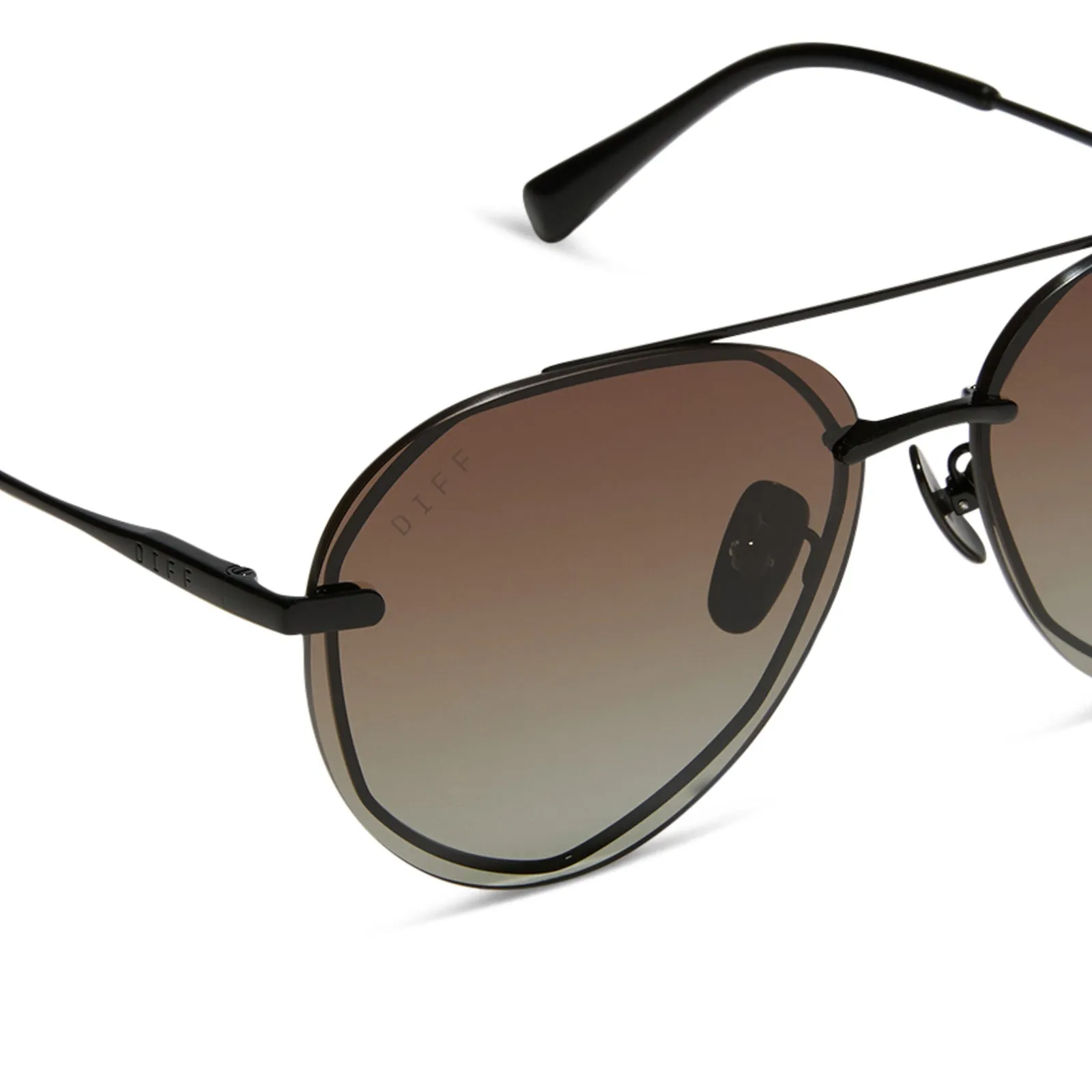 LENOX XS - BLACK + BLACK TEMPLE TIPS + BROWN GRADIENT + POLARIZED SUNGLASSES sold by Diff Eyewear product image thumbnail 4