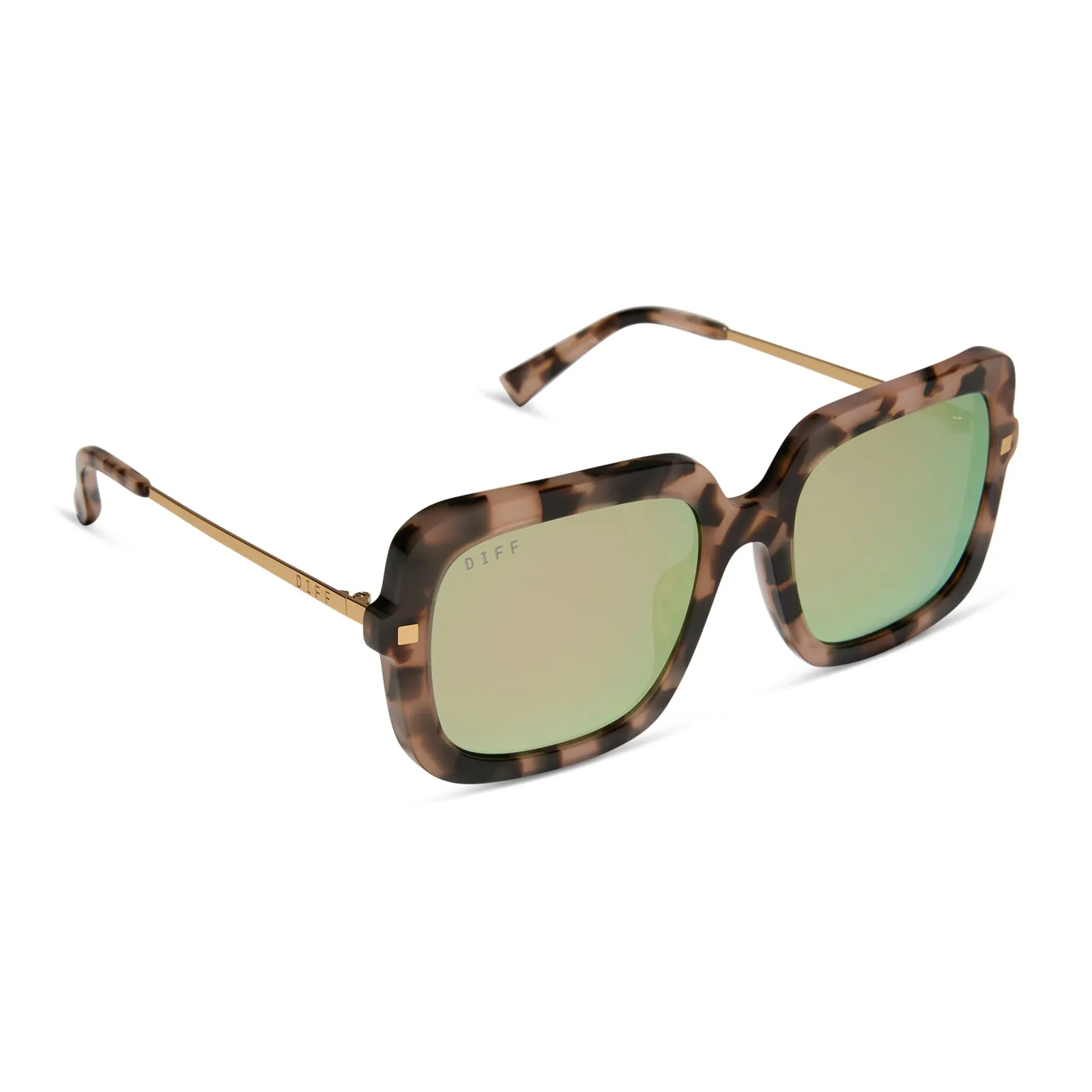SANDRA - HIMALAYAN TORTOISE + TAUPE MIRROR SUNGLASSES sold by Diff Eyewear product image thumbnail 2