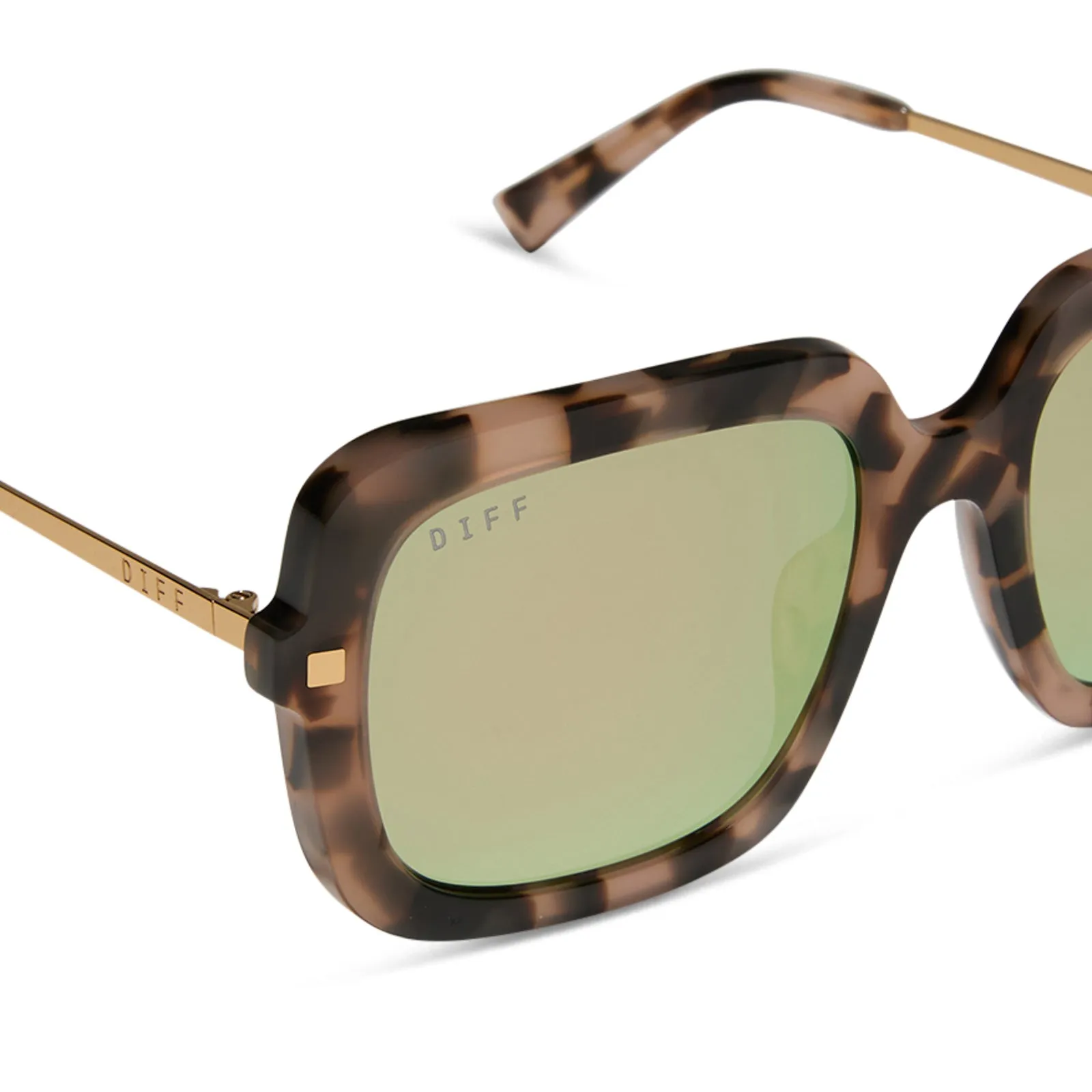 SANDRA - HIMALAYAN TORTOISE + TAUPE MIRROR SUNGLASSES sold by Diff Eyewear product image thumbnail 4