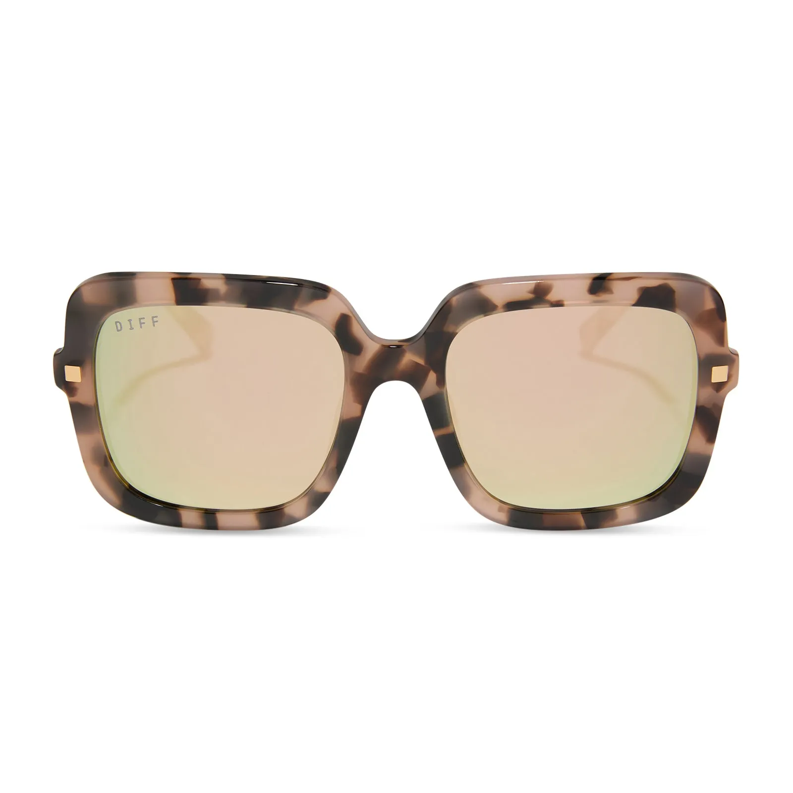 SANDRA - HIMALAYAN TORTOISE + TAUPE MIRROR SUNGLASSES sold by Diff Eyewear