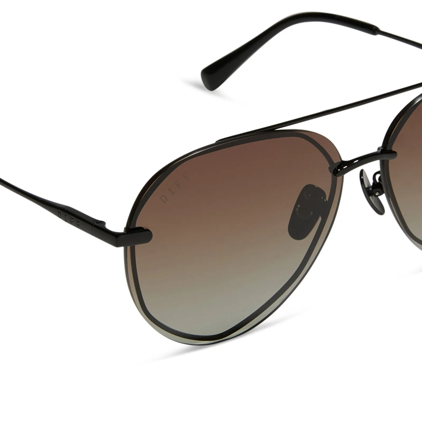 LENOX - BLACK + BLACK TEMPLE TIPS + BROWN GRADIENT + POLARIZED SUNGLASSES sold by Diff Eyewear product image thumbnail 4