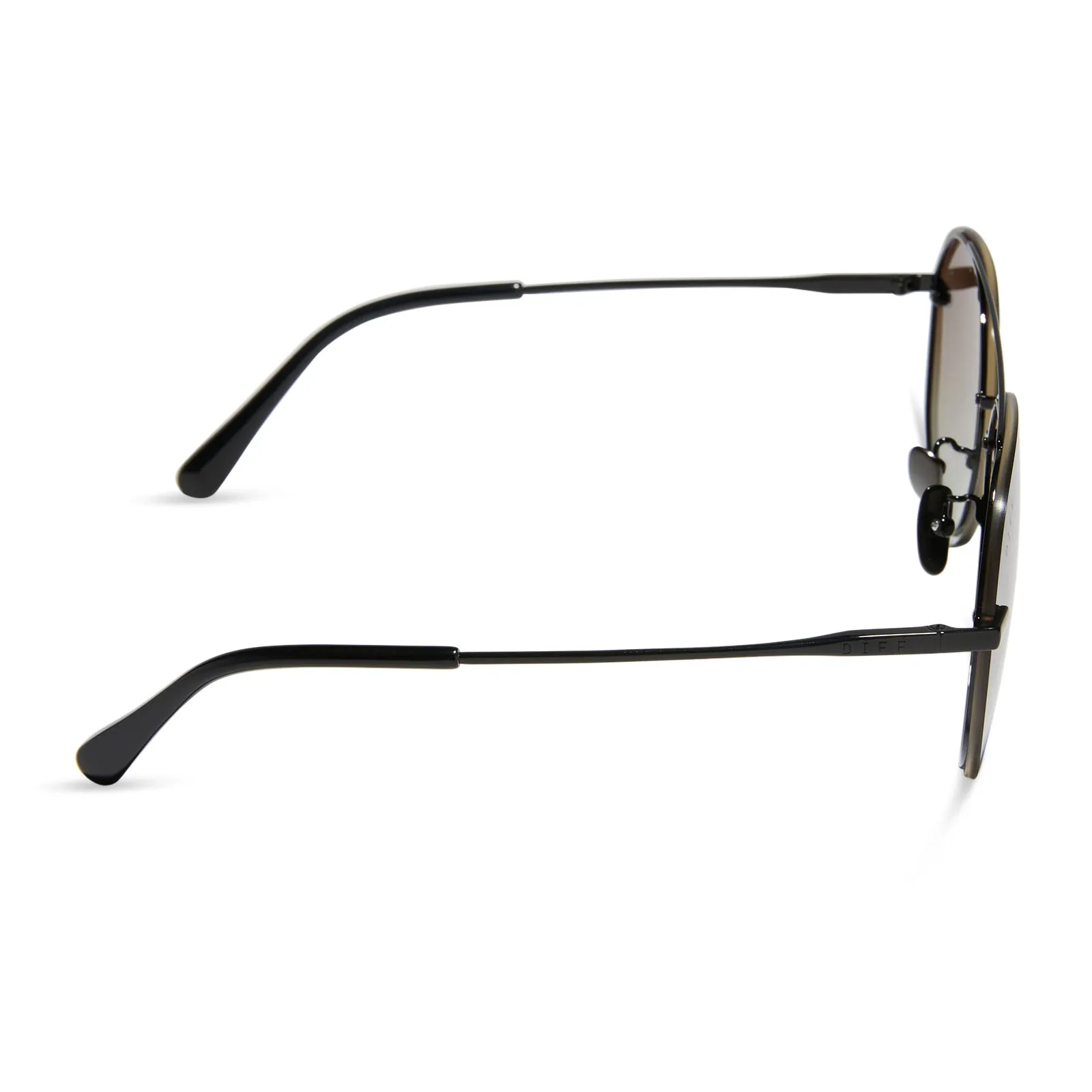 LENOX - BLACK + BLACK TEMPLE TIPS + BROWN GRADIENT + POLARIZED SUNGLASSES sold by Diff Eyewear product image thumbnail 3