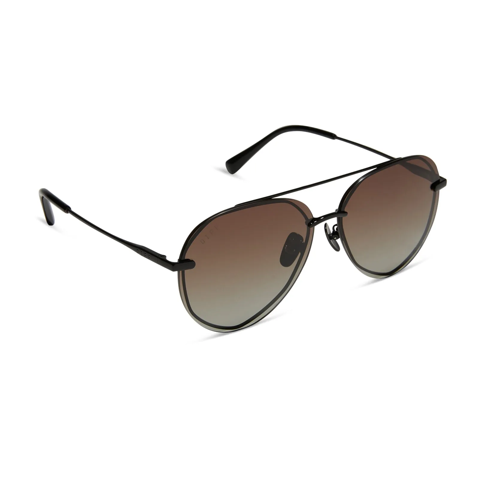 LENOX - BLACK + BLACK TEMPLE TIPS + BROWN GRADIENT + POLARIZED SUNGLASSES sold by Diff Eyewear product image thumbnail 2