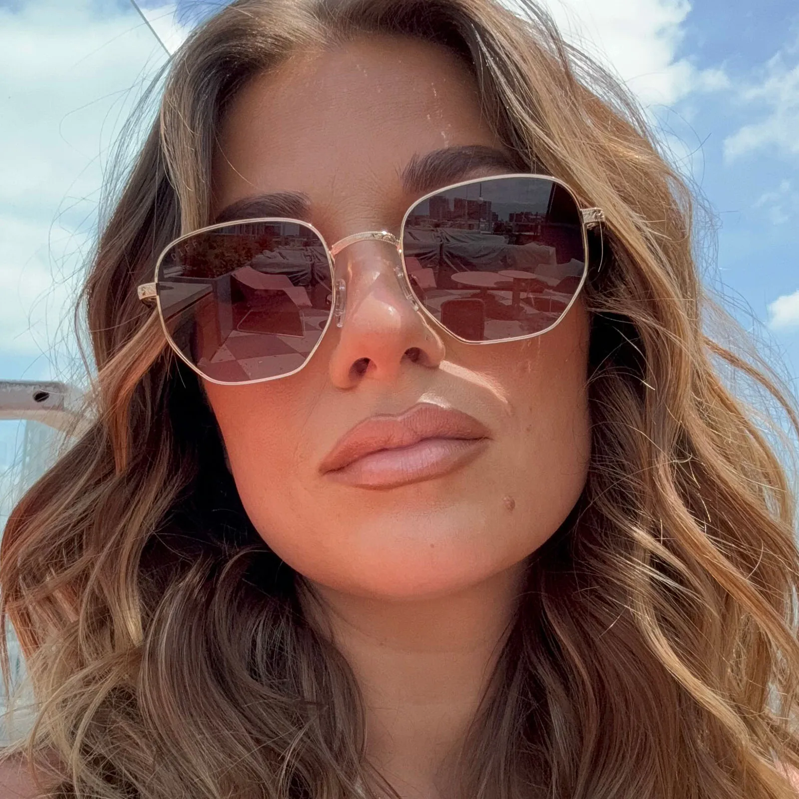JESSIE JAMES DECKER - JJD + GOLD + BROWN GRADIENT SUNGLASSES sold by Diff Eyewear product image thumbnail 5