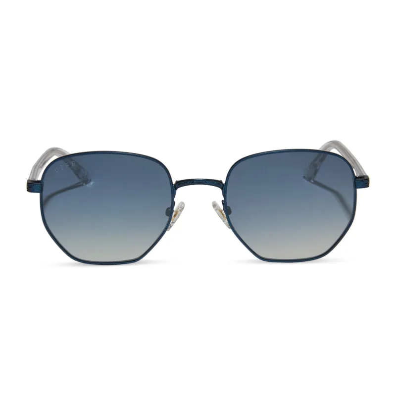 JESSIE JAMES DECKER - JJD + DEEP NAVY METAL + AEGEAN BLUE FLASH SUNGLASSES sold by Diff Eyewear