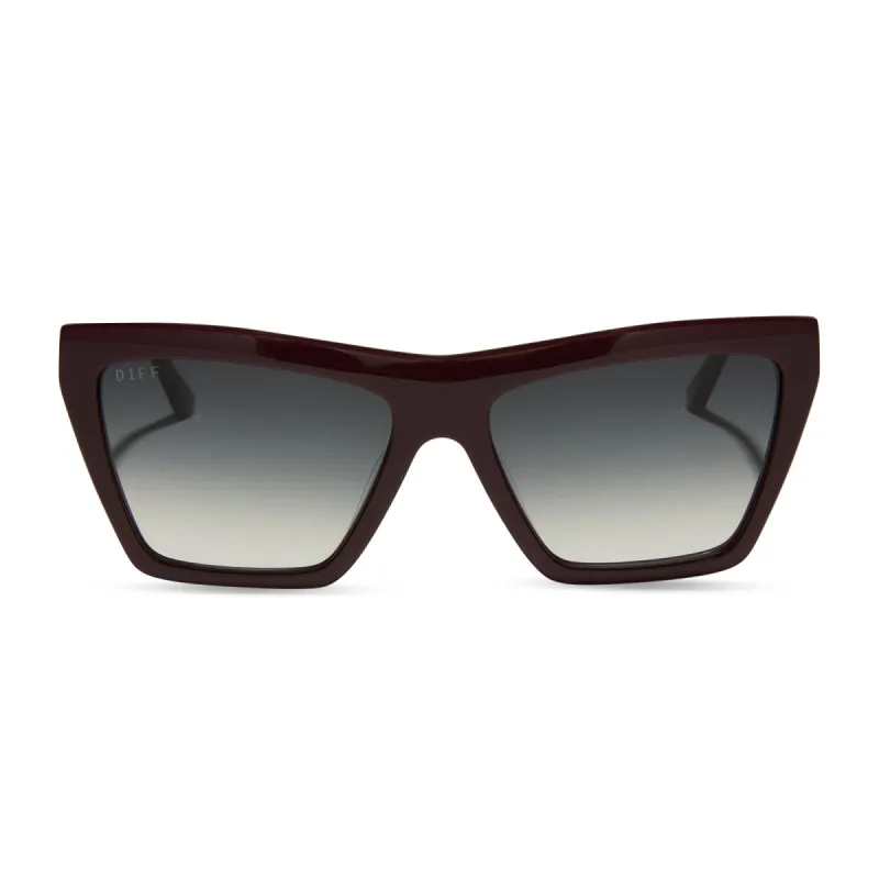 JESSIE JAMES DECKER - VIVI + BURGUNDY + GREY GRADIENT SUNGLASSES sold by Diff Eyewear