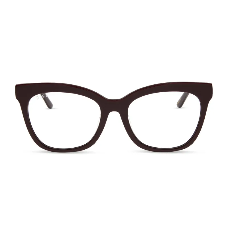 JESSIE JAMES DECKER - WINSTON + BURGUNDY + GLASSES made by Diff Eyewear