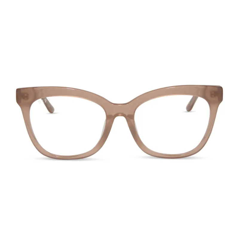 JESSIE JAMES DECKER - WINSTON + WARM TAUPE + GLASSES made by Diff Eyewear