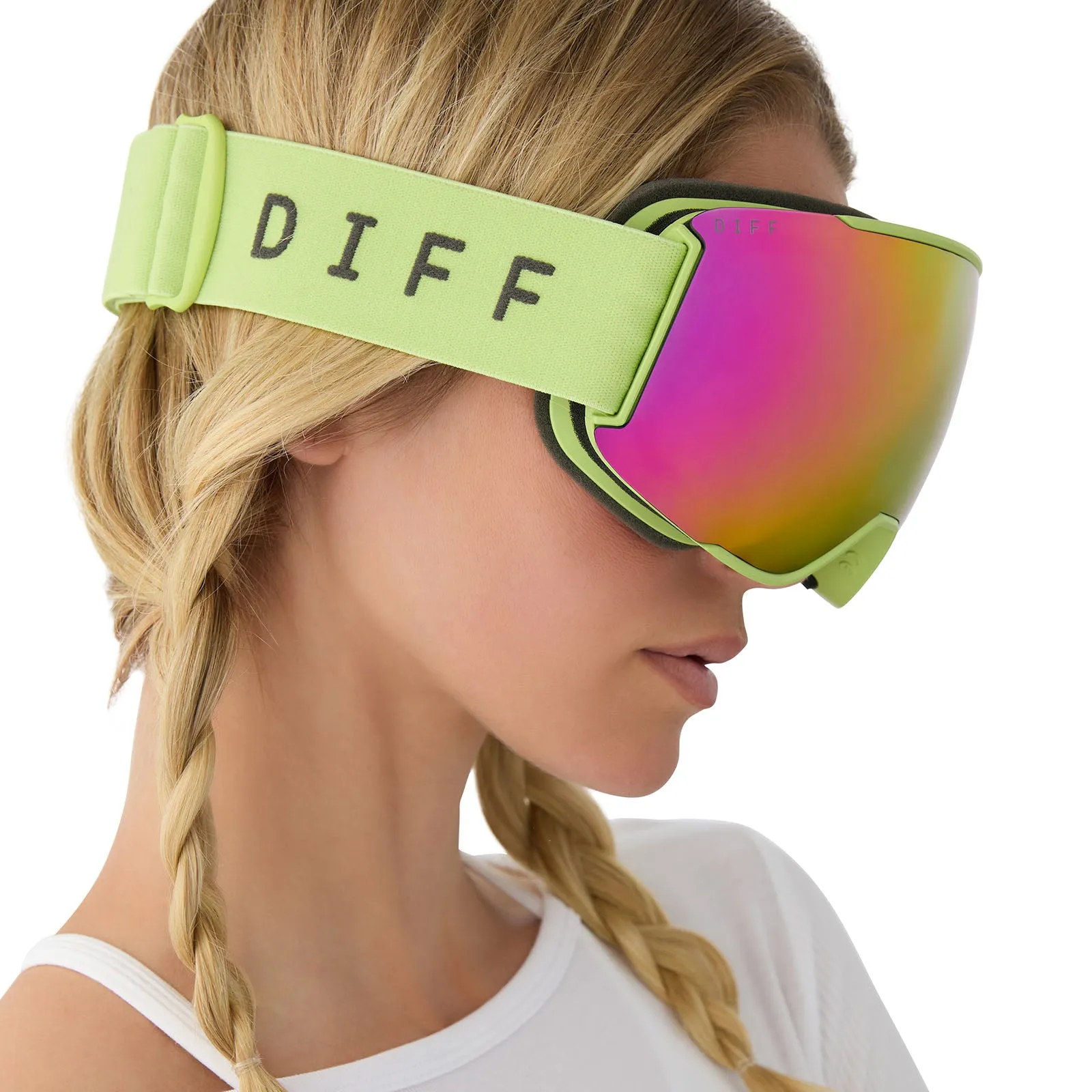 SNOW GOGGLES - ALPINE + LIME GREEN + HOT PINK MIRROR + POLARIZED GOGGLES & FREE GLACIER GREY LENS sold by Diff Eyewear product image thumbnail 5