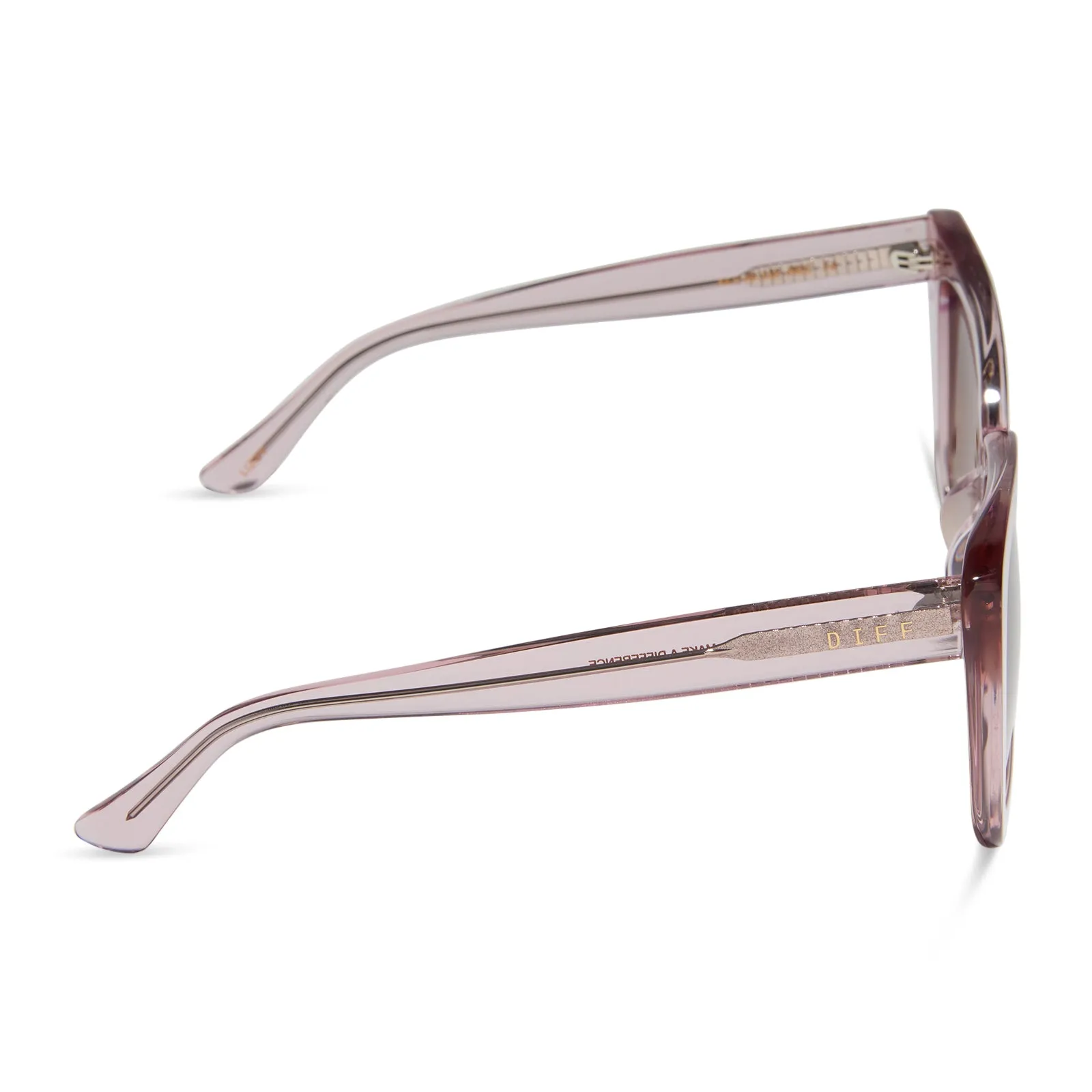 LIZZY - LIGHT PINK CRYSTAL + FLEUR TIPS + BROWN GRADIENT SUNGLASSES sold by Diff Eyewear product image thumbnail 3