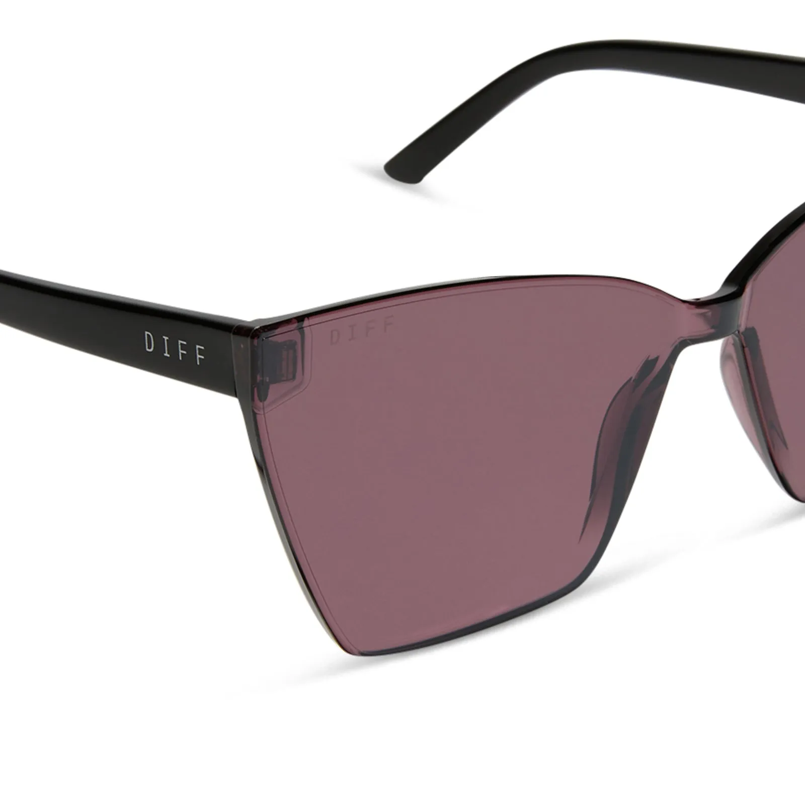 GOLDIE XS - BLACK + AUBERGINE W SILVER FLASH SUNGLASSES sold by Diff Eyewear product image thumbnail 4