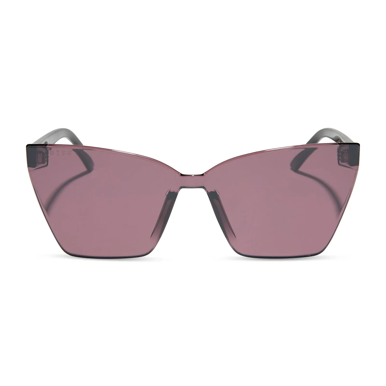 GOLDIE XS - BLACK + AUBERGINE W SILVER FLASH SUNGLASSES sold by Diff Eyewear