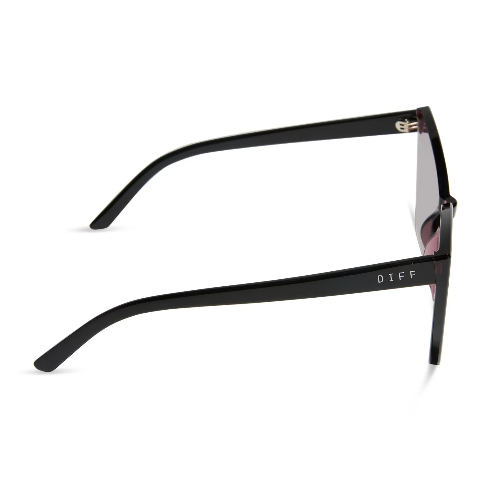 GOLDIE XS - BLACK + AUBERGINE W SILVER FLASH SUNGLASSES sold by Diff Eyewear product image thumbnail 3