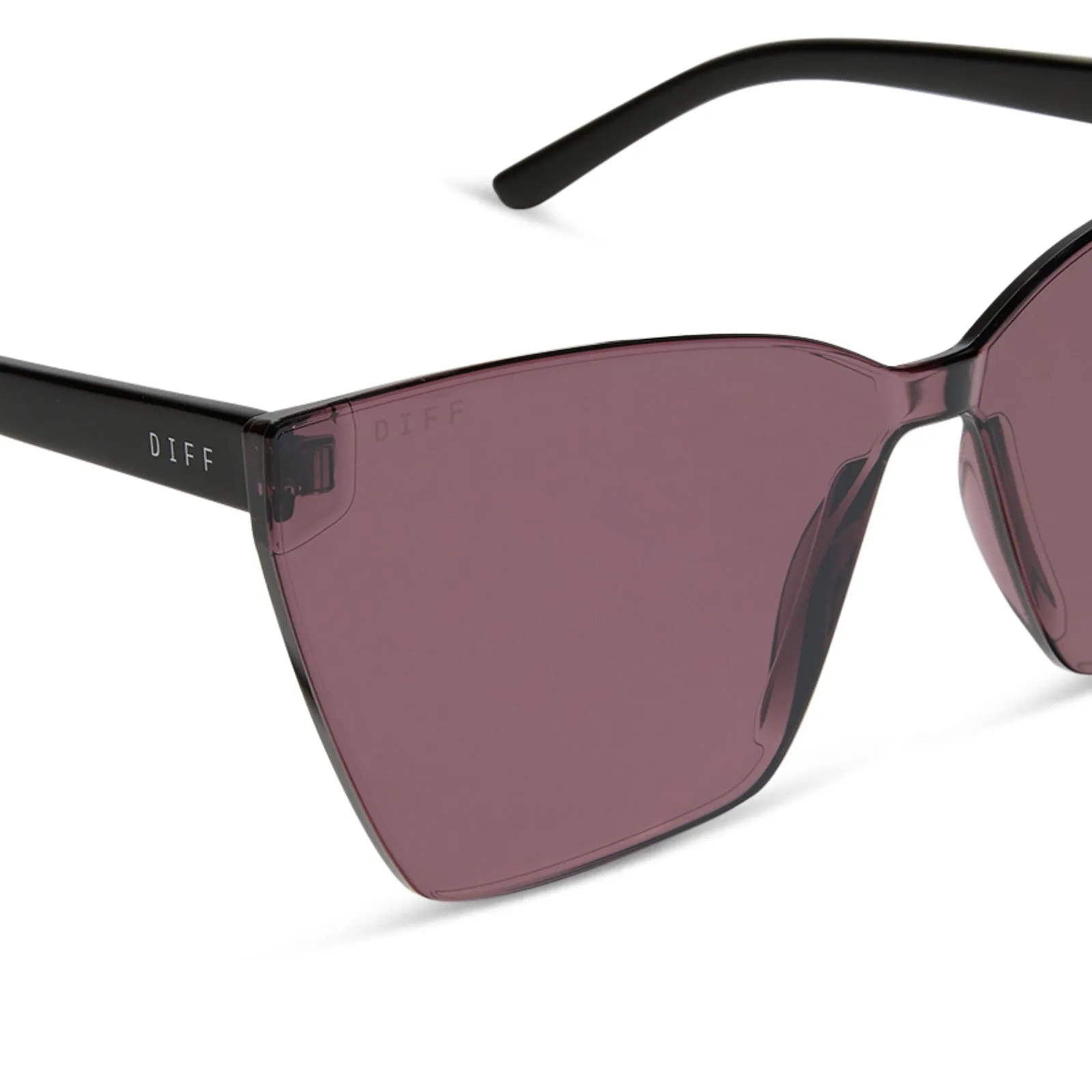 GOLDIE - BLACK + AUBERGINE W SILVER FLASH SUNGLASSES sold by Diff Eyewear product image thumbnail 4