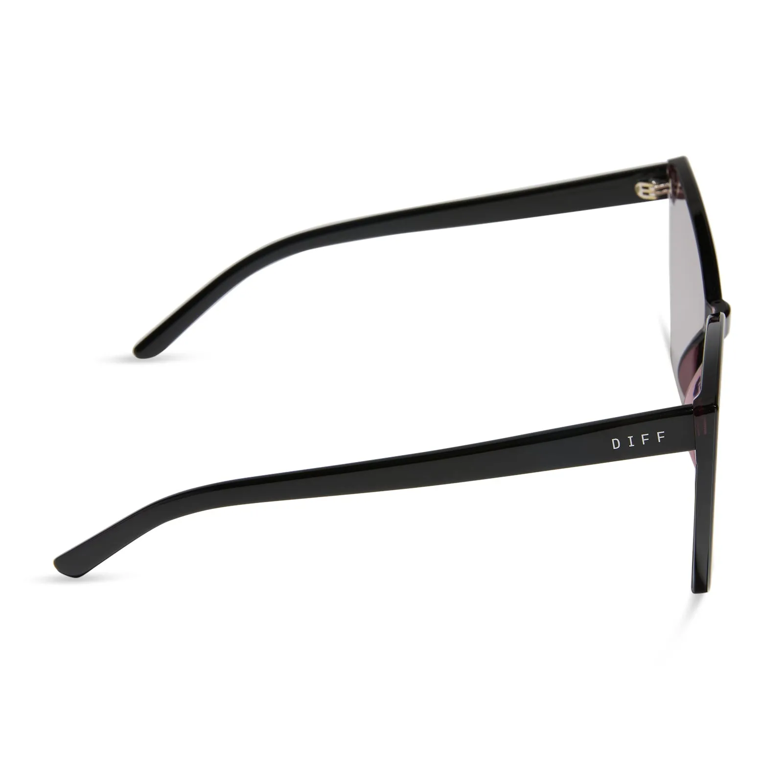 GOLDIE - BLACK + AUBERGINE W SILVER FLASH SUNGLASSES sold by Diff Eyewear product image thumbnail 3