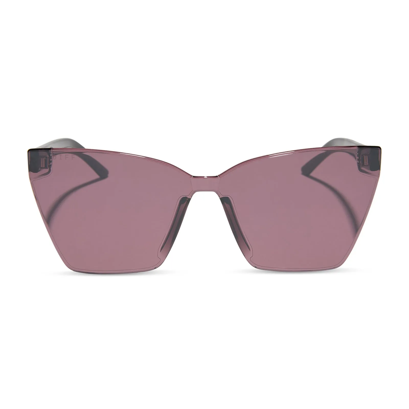 GOLDIE - BLACK + AUBERGINE W SILVER FLASH SUNGLASSES sold by Diff Eyewear