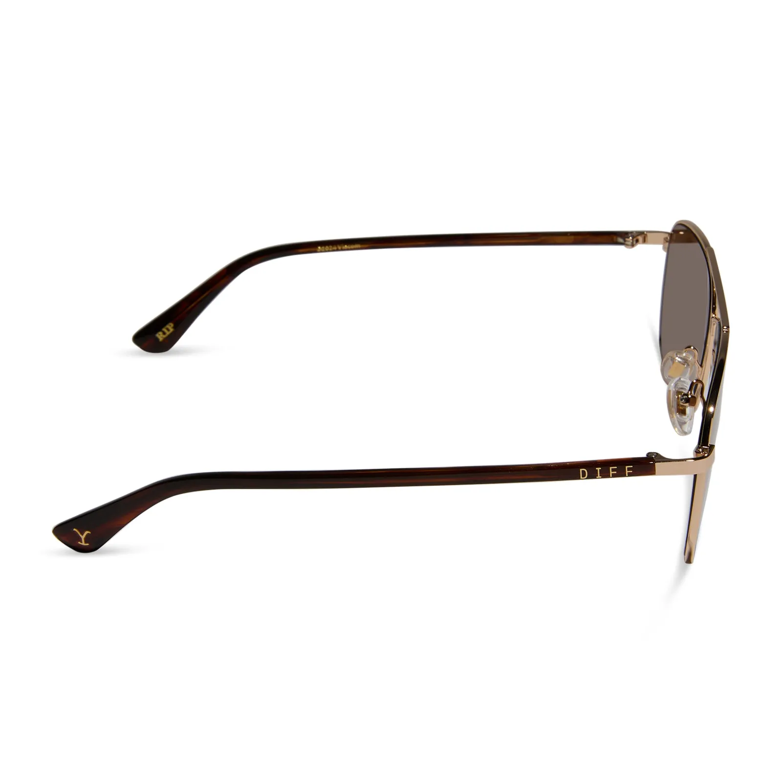RIP WHEELER - WESTERN GOLD + MARBLED BROWN W BOLD BROWN + POLARIZED SUNGLASSES sold by Diff Eyewear product image thumbnail 3