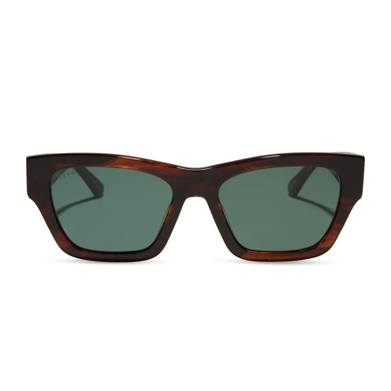 BETH II - WARM SEQUOIA TORTOISE + G15 + POLARIZED SUNGLASSES sold by Diff Eyewear
