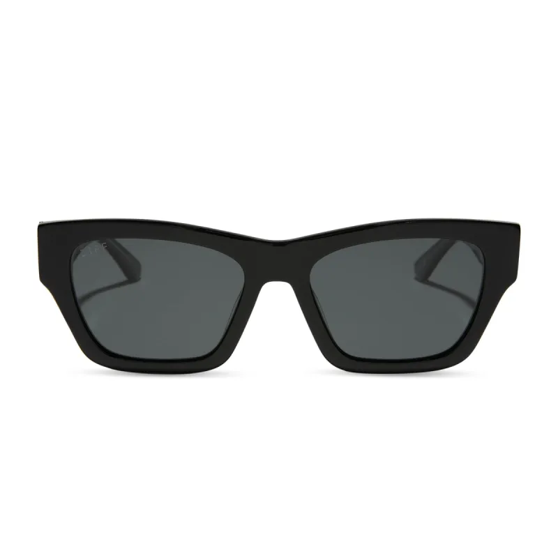 BETH II - NIGHT SKY BLACK + SILVER W GREY + POLARIZED SUNGLASSES sold by Diff Eyewear