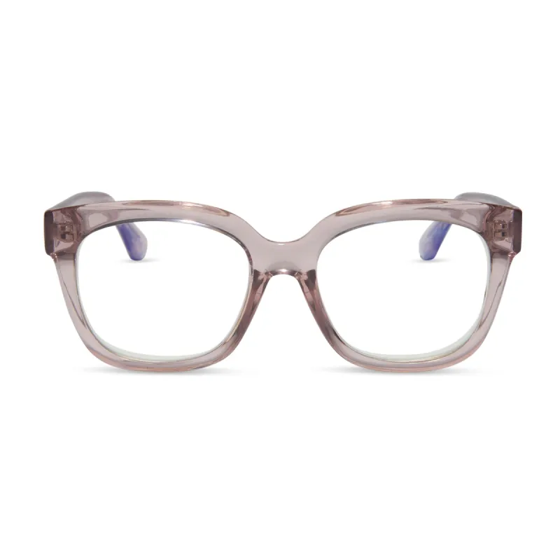 AVA - LIGHT PINK CRYSTAL + BLUE LIGHT READERS sold by Diff Eyewear