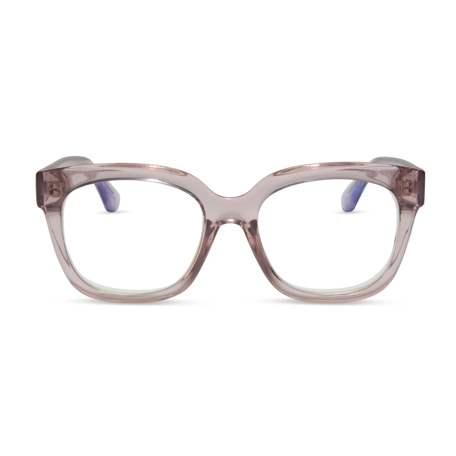 AVA - LIGHT PINK CRYSTAL + BLUE LIGHT READERS sold by Diff Eyewear
