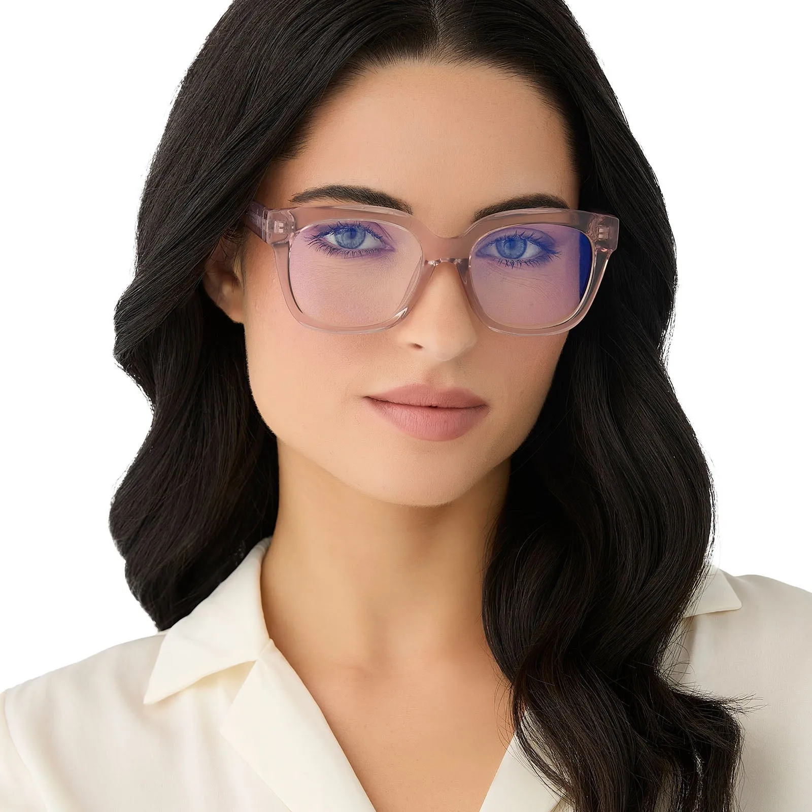 AVA - LIGHT PINK CRYSTAL + BLUE LIGHT READERS sold by Diff Eyewear product image thumbnail 5