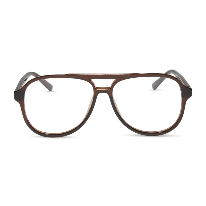 TATUM - WHISKEY CRYSTAL + BLUE LIGHT READERS sold by Diff Eyewear