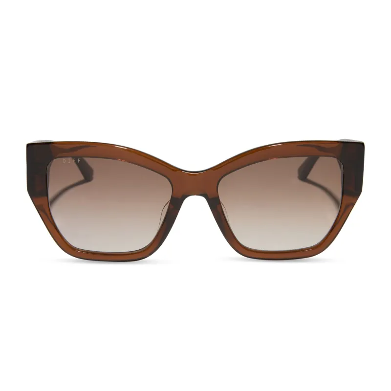 VIVIENNE - WHISKEY + BROWN GRADIENT + POLARIZED SUNGLASSES sold by Diff Eyewear