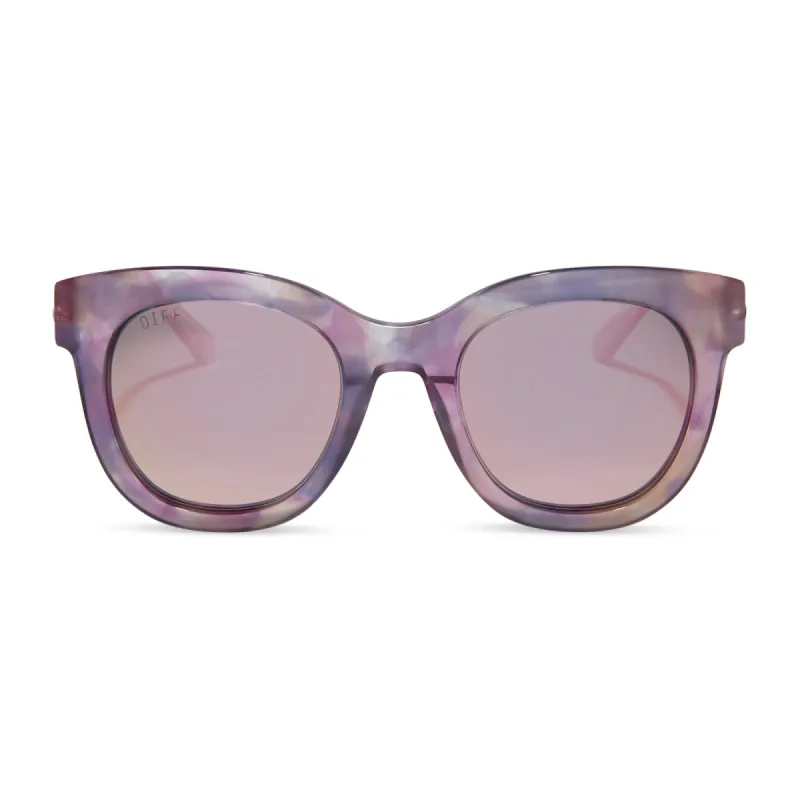 RAPUNZEL - MARBLED FLORAL + ROSE PINK + POLARIZED SUNGLASSES sold by Diff Eyewear