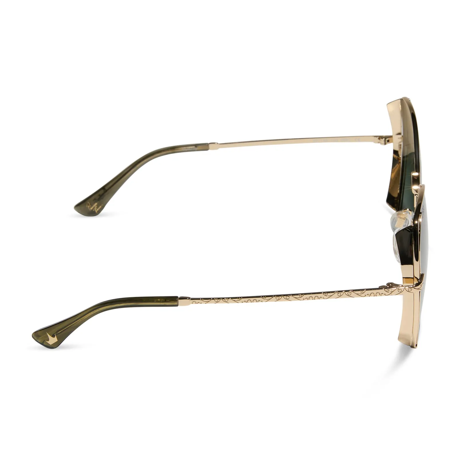 TIANA - GOLD + GREEN GRADIENT W LIGHT GOLD FLASH + POLARIZED SUNGLASSES sold by Diff Eyewear product image thumbnail 3