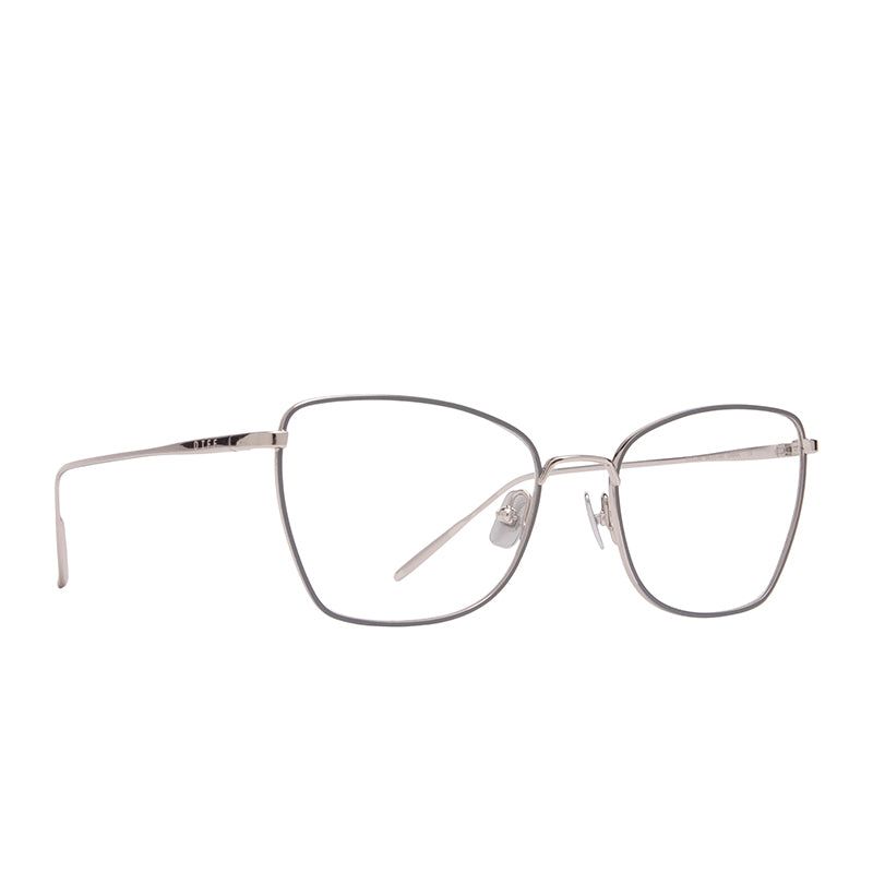 CHARLOTTE - SILVER MATTE DARK GREY + BLUE LIGHT TECHNOLOGY CLEAR sold by Diff Eyewear product image thumbnail 2