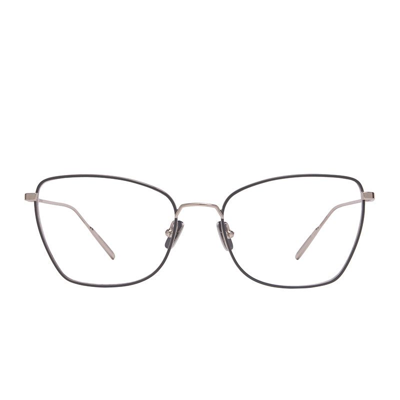 CHARLOTTE - SILVER MATTE DARK GREY + BLUE LIGHT TECHNOLOGY CLEAR sold by Diff Eyewear