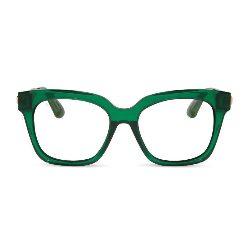 BELLA XS - PALM GREEN CRYSTAL + PRESCRIPTION GLASSES sold by Diff Eyewear