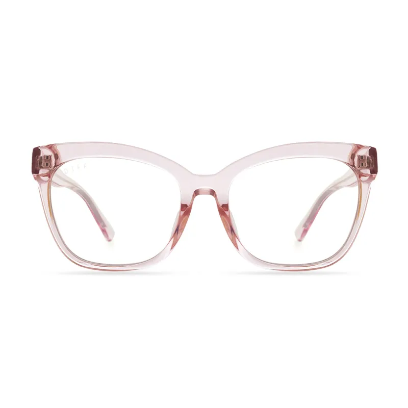 WINSTON - LIGHT PINK CRYSTAL + BLUE LIGHT TECHNOLOGY GLASSES sold by Diff Eyewear