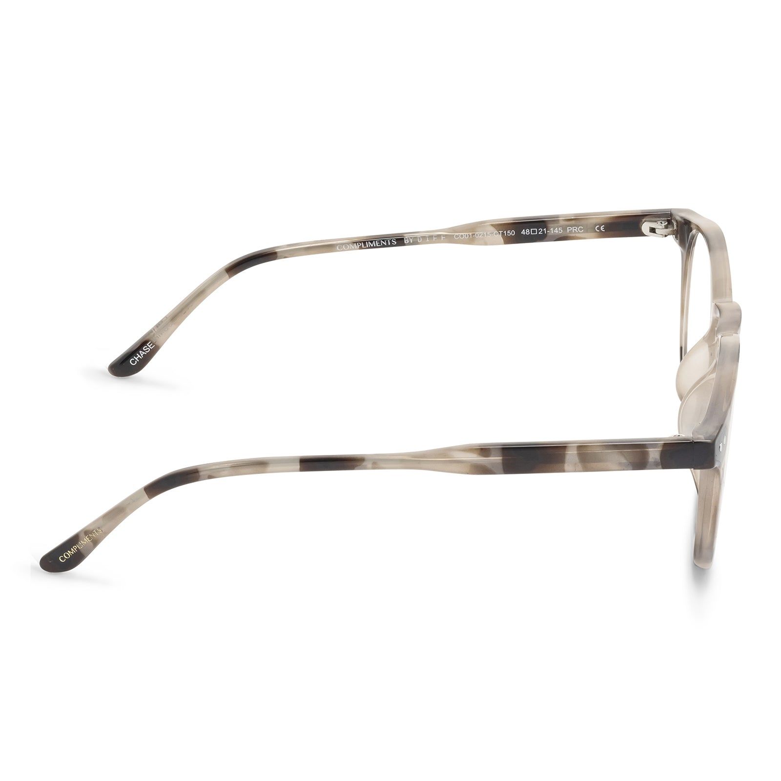 CHASE - CREAM TORTOISE + CLEAR GLASSES sold by Diff Eyewear product image thumbnail 3
