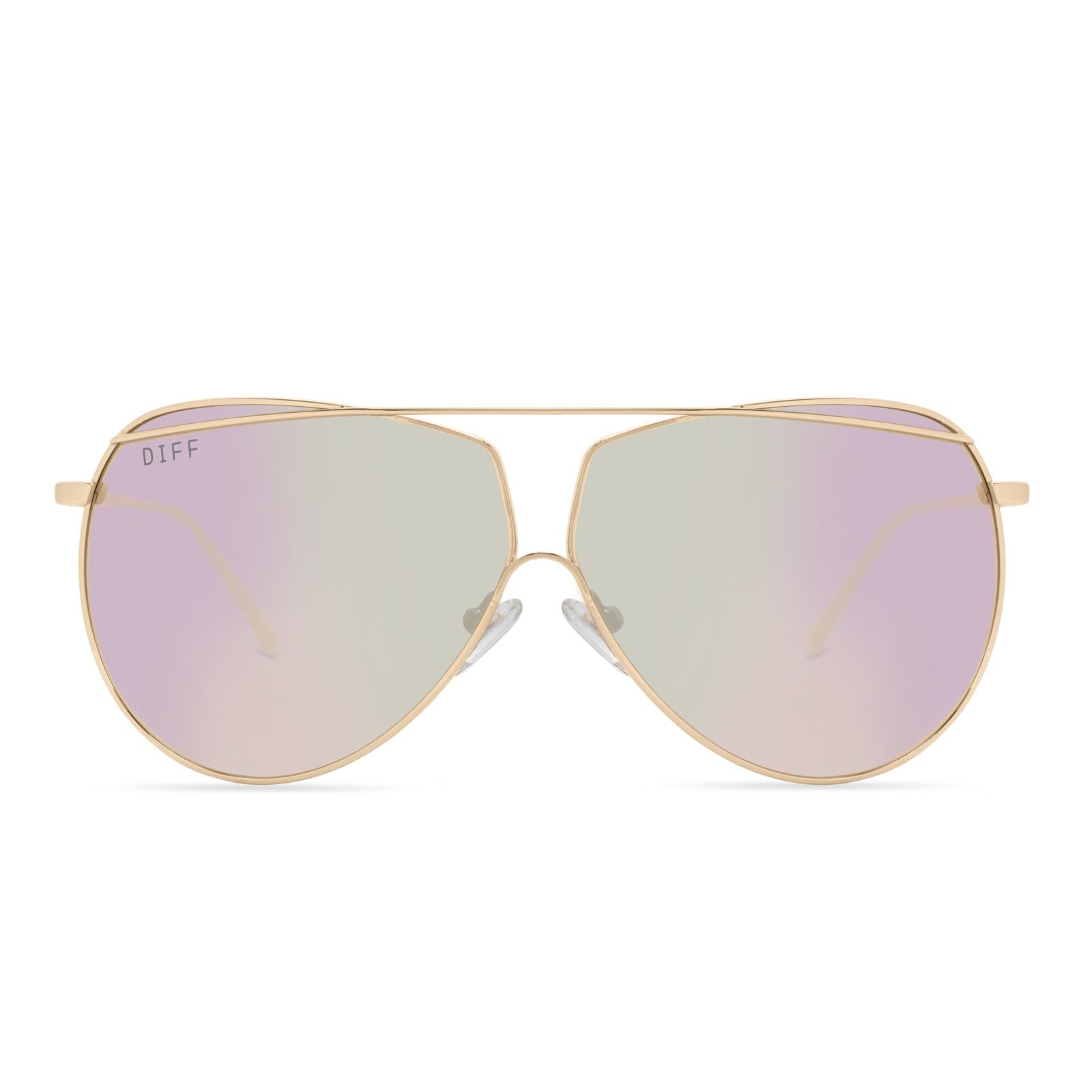 MAEVE - GOLD + CORAL MIRROR SUNGLASSES sold by Diff Eyewear