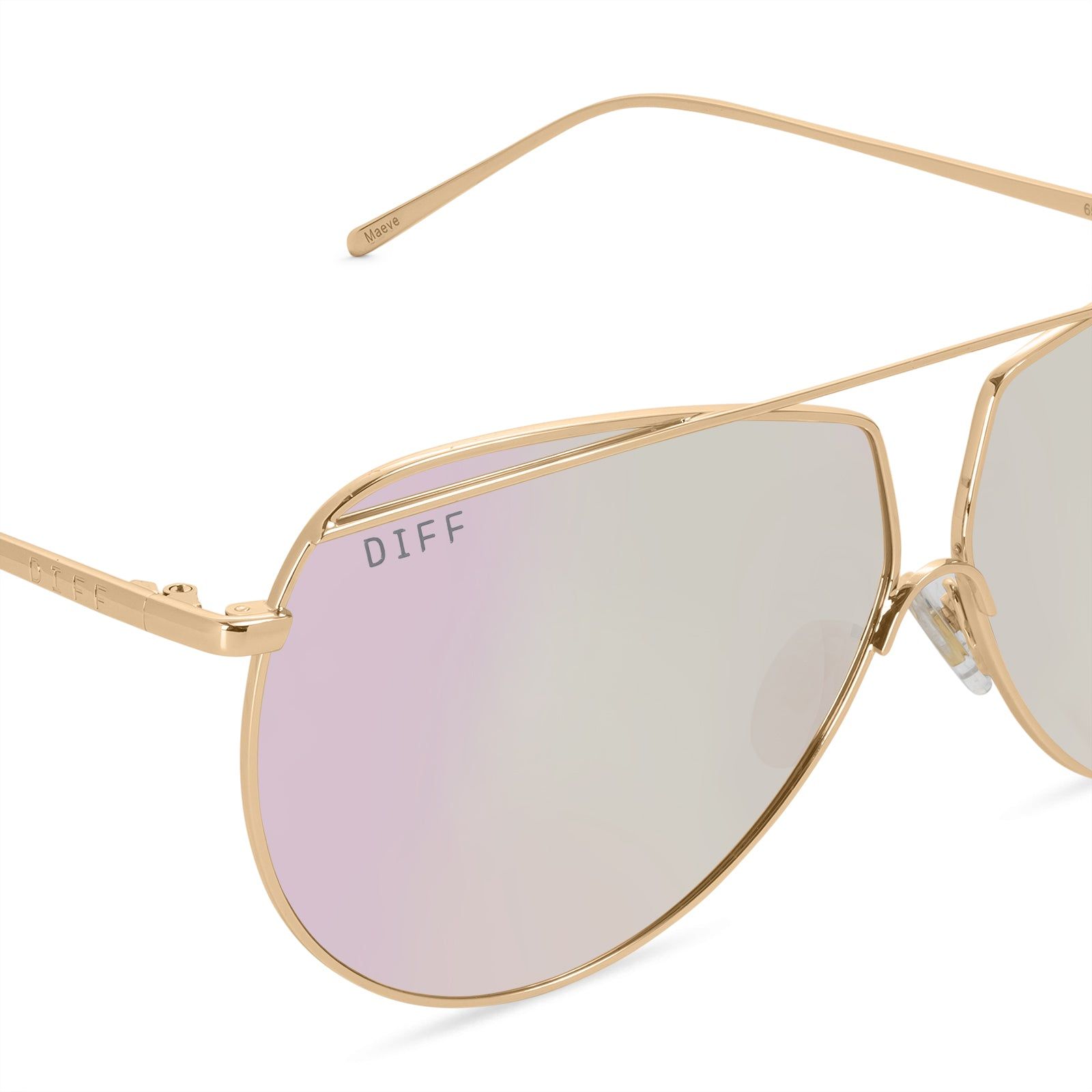 MAEVE - GOLD + CORAL MIRROR SUNGLASSES sold by Diff Eyewear product image thumbnail 3
