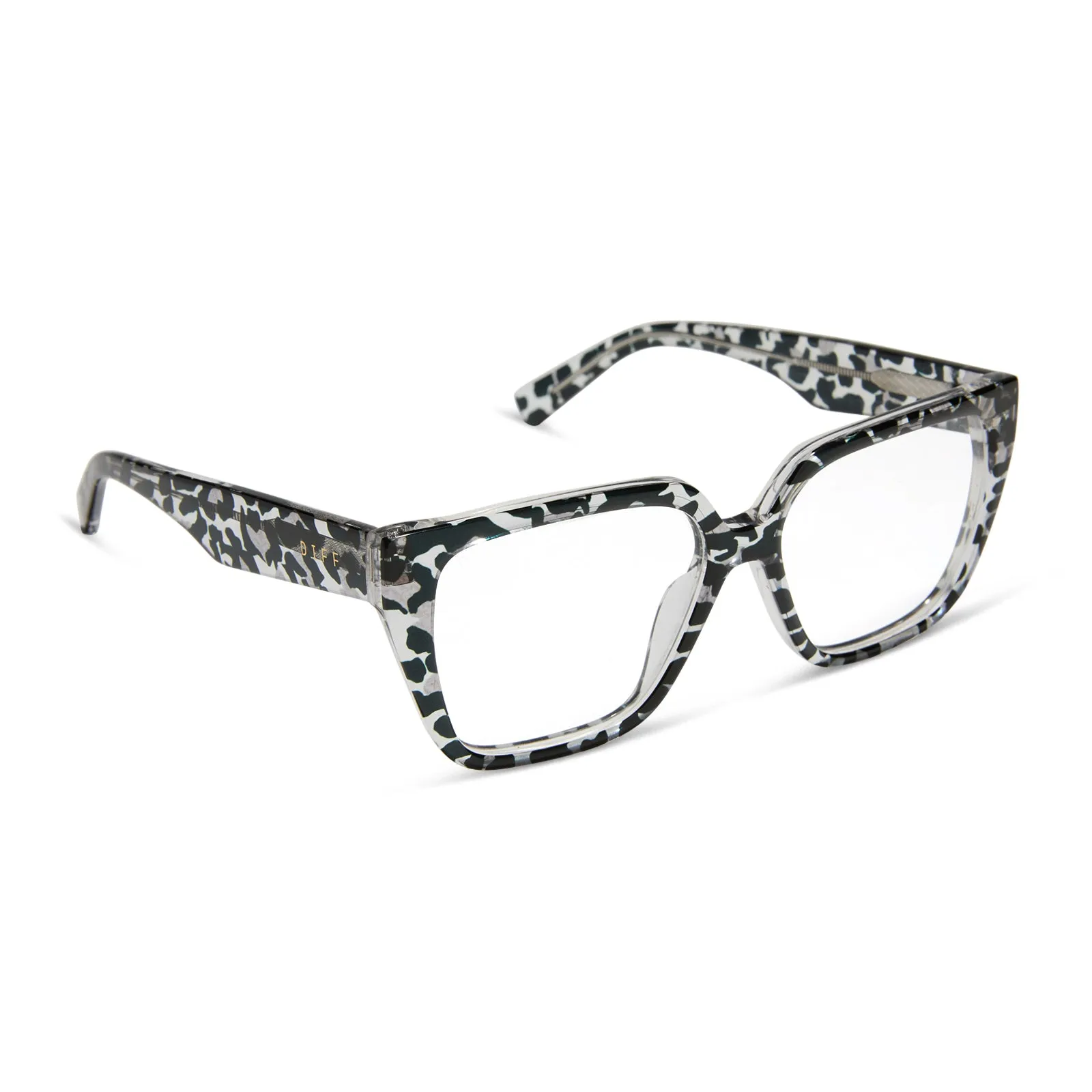 OLIVE - CLEAR LEOPARD + PRESCRIPTION GLASSES sold by Diff Eyewear product image thumbnail 2