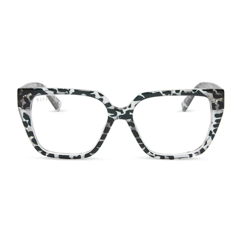 OLIVE - CLEAR LEOPARD + PRESCRIPTION GLASSES sold by Diff Eyewear