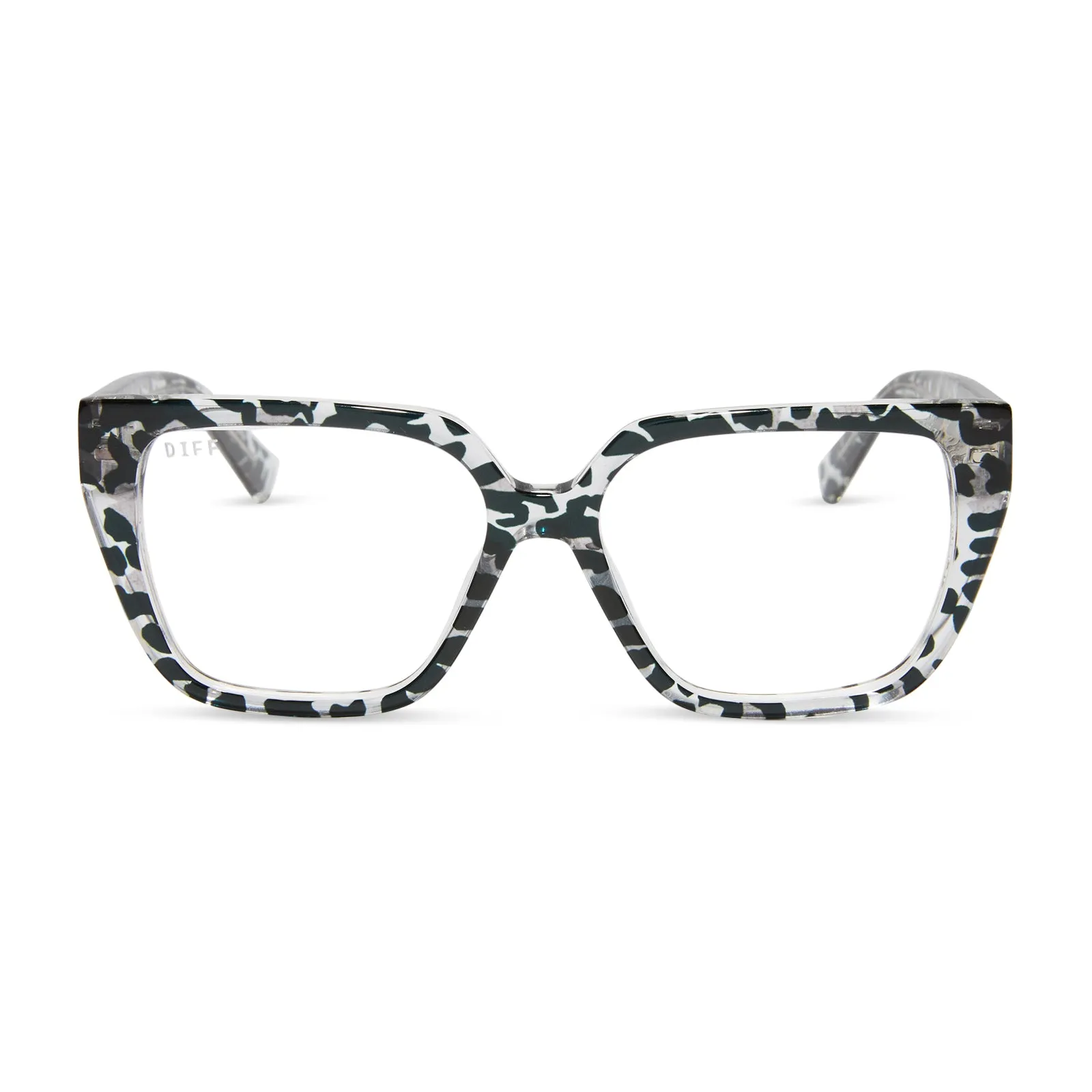 OLIVE - CLEAR LEOPARD + PRESCRIPTION GLASSES sold by Diff Eyewear