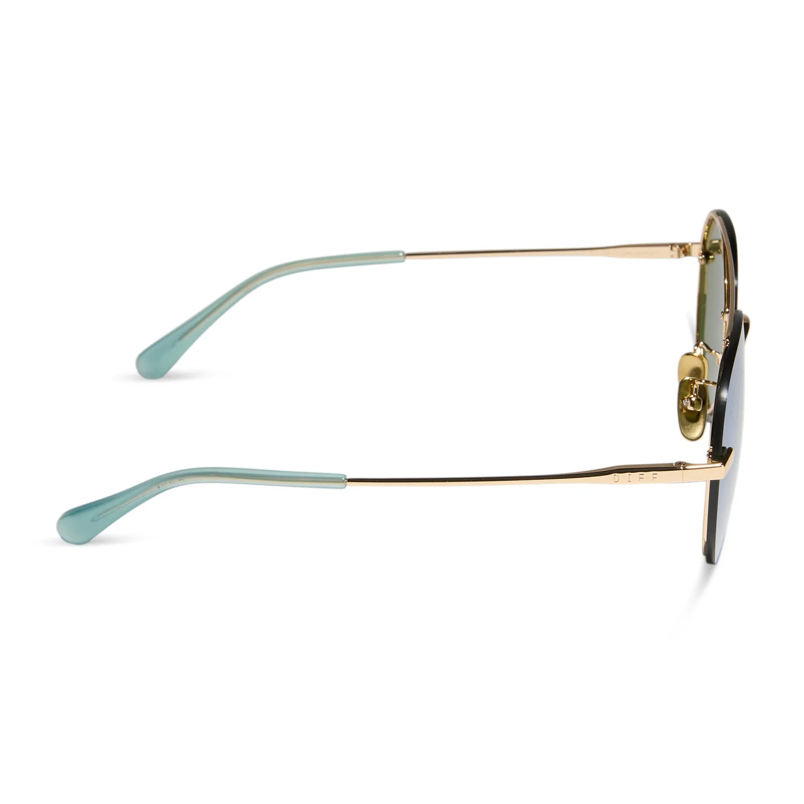 LENOX XS - GOLD + AQUATIC AWE MIRROR SUNGLASSES sold by Diff Eyewear product image thumbnail 3