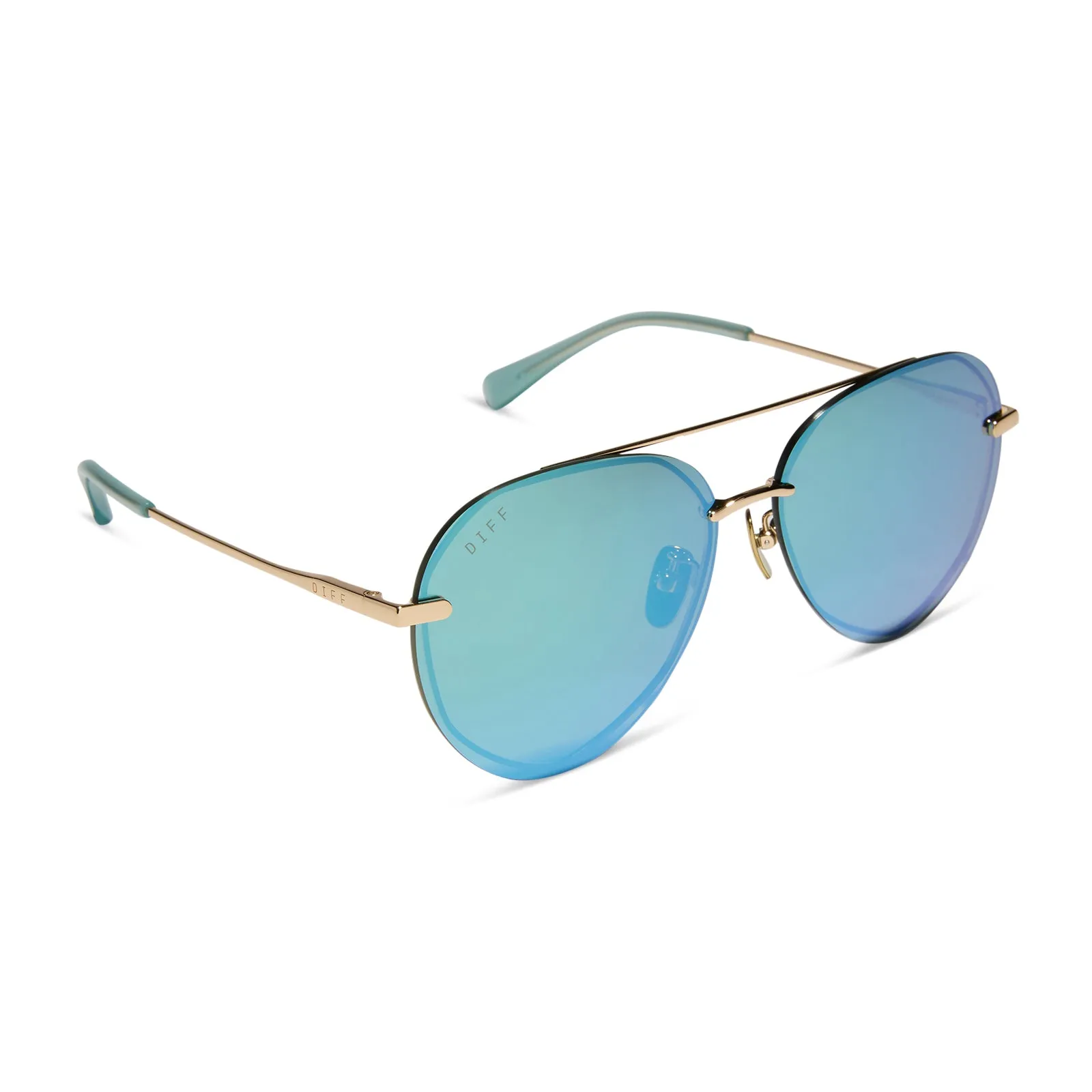 LENOX - GOLD + AQUATIC AWE MIRROR SUNGLASSES sold by Diff Eyewear product image thumbnail 2